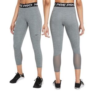 NWT Nike Pro Women's Mid-Rise Crop Mesh-Panel Leggings size XXS